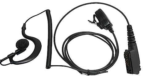 CaniDog Micro-Auricular ergonómico Giratorio con Micro Tipo Solapa. Cable Negro Rizado. para Airbus TETRAPOL TPH900