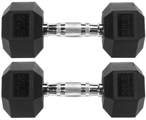 Signature Fitness Sechskant-Hantel, gummiert, 9 kg, 1 Paar