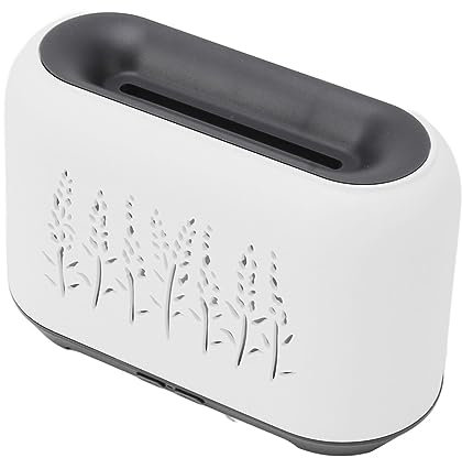 TARSHYRY Farbflammendiffusor, Aromatherapie-Diffusor für ätherische Öle mit Wasserlosem Auto-Off-Schutz, Feuerluftdiffusor, USB-Diffusor für ätherische Öle, Luftbefeuchter mit Buntem (Weiß)