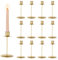 Sziqiqi Kerzenhalter Stabkerze Gold - Stabkerzenhalter Kerzenständer für Weihnachten Hochzeit Metall-Kerzenhalter, 12 Stück, 15cm