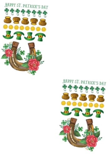 IMIKEYA 2 Stk Shamrock-dekorationsaufkleber Kleeblatt-tapete Kobold-klee-aufkleber Irische Partyartikel Kleeblatt-wandaufkleber Patricks Türaufkleber Pinup-aufkleber Fenster Glücksklee