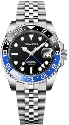 RollsTimi Herren GMT Automatik Uhren Japan NH34 Uhrwerk Edelstahlband 100M wasserdicht voll Leuchtend Mode Sport 40mm Uhr