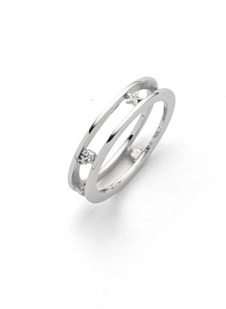 DUR Bandring Maritim aus 925 Sterling Silber Möwe, Anker, Kompassrose, Seestern und Schiff, Größe: 58, R6021.58