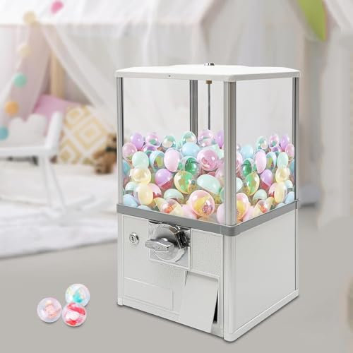 LSHFYV Vending Machines for Business, Commercial Gu Mball Machine Large Load Capacity Gumball Bank, Capsule Toy Vending Machine Dispenser Prize Machine for Game Retail Stores for 4.5-5.5cm Ball,White