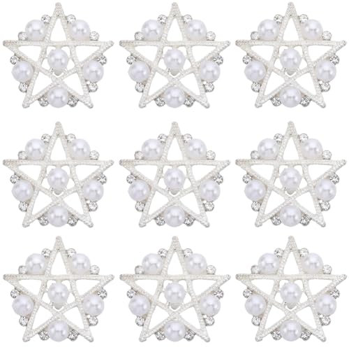 GORGECRAFT 16 Pieza de Botones de Estrella de Diamantes de Imitación con Forma de Flor Y Estrella Botones de Cristal de Aleación de Plata Botones Decorativos de Repuesto para Manualidades Suéter