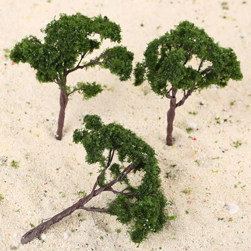 Miniatur-Bäume zum Basteln, 5 Stück, 10 cm, Modellbäume, Landschaft, dunkelgrüne Bäume, Zug, Eisenbahn, Landschaft, Ho-OO-Maßstab, Modellbau