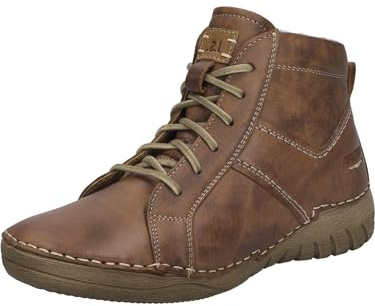 Josef Seibel Damen Schnürstiefeletten Felicia 01,Weite G (Normal),Wechselfußbett,übergangsschuhe,Stiefel,Bootee,Cognac,40 EU