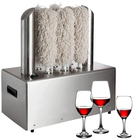 YXFAZPP Commercial Wine Glass Polisher, 8 Heads Electric Ceramic Cup Polishing Machine,Glass Washer, 660 Cups/Hour Washers Hot Air Drying,for Hotels, Caterers