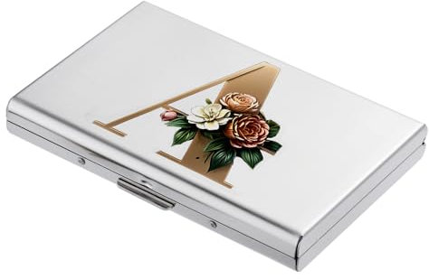BONSYL® Porte Cartes de Crédit, Portefeuille Fin en Métal avec Blocage RFID, Design Tendance et Motifs Artistiques, pour Homme et Femme. (6 Cartes/Argent/A)