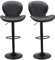 WangPangzi Modern Bar Stools Set of 2, Adjustable Barstools With Back Rest, Kitchen Stool with Footrest and Base,Bar Chairs for Counter, Kitchen(All Black)