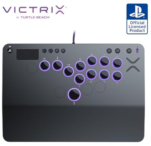 Turtle Beach Victrix Pro KO Leverless All Button Fight Stick for PlayStation 5, Officially Licensed PS5|PS4, Windows 10/11 PC, Customizable eSports Tournament Ready Controller, Gray