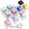 RUNJRX Colorful 10 Pcs Keyboard Fidget, Keyboard Fidget Keychain Keyboard Decompression, Button Stress Relief Fidget, Keyboard Button Clicker, Finger Clicker