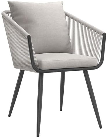 OUTLIV. Alex Gartensessel, 58,5x49x63,5cm, mit Rückenlehne | Aluminium; mit Rückenlehne und mit Kissen; 58,5x49x63,5cm; anthrazit/hellgrau; komfortabel, robust; für Garten und Terrasse