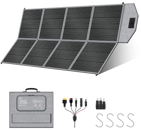 CTOLITY Pannello Solare Portatile 400W 41V, 25% Efficienza Pannello Solare Pieghevole/IP67 Impermeabile, Pannello solare, Modulo solare da 400 W per Balcone, Camper, Roulotte, Barca, Campeggio, Casa