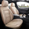 YNNBJX Auto Leder Sitzbezüge Sets Für VW Polo VI Golf VIII 2020-2025, 9 Stück Allwetter Wasserdicht Atmungsaktiv 5 Sitzer Schonbezüge Sitzschoner,Beige