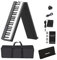 Folding Piano 88 Keys Adult Electronic Piano Beginners Midi Controller Musical Keyboard Professional Portable(Bk,UK)