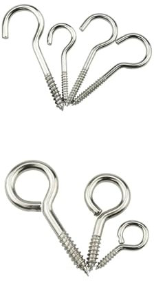 KSeSii 10-30 Uds. Tornillo de gancho autorroscante ganchos de ojo grandes y resistentes tornillos de ojo de oveja de madera perno de enganche grande(B,NO.3 30pcs)