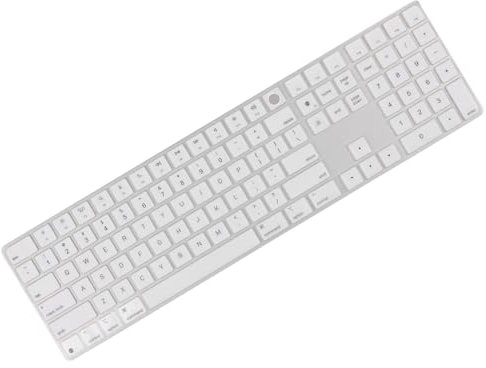 Allinside Weiße Tastaturabdeckung für 2024 Mac Magic Keyboard mit Touch ID und Ziffernblock A3119 US-Layout