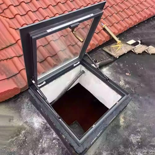 Vibeo Dachfenster Dachfenster mit Panzerglas, Dachlukenfenster mit Griff, Innenlichtfenster, Kellerlüftung, Dachbodenlukendeckel(36x30in/91x76cm)