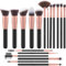 18 Pièces Pinceaux Maquillages, Pinceau de Maquillage Professionnels avec Blender Eponge, Kit Pinceaux Maquillage, Idéal pour Fond de Teint, Teint et Fard à Paupières
