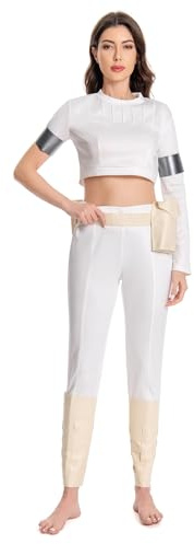Yulefly Amidala Kostüm Damen Padme Cosplay Kostüm Kampf Costume Halloween Karneval Cosplay Outfit
