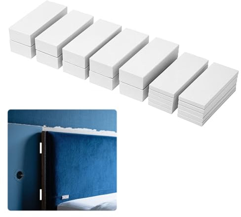 20PCS Headboard Stoppers for Wall Protector,Self Adhesive Foam Headboard Bumpers,Foam Anti Vibration Pads,Wall Protector from Furniture,Headboard Bumpers for Furniture Wall Headboard(White)