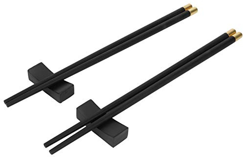 Denash Juego de Palillos de Estilo Chino, Cubiertos Reutilizables para Restaurante en Casa, Perfectos para Adultos y Niños, Adecuados para Comida China, Cocina Japonesa, Material de Madera Negra (#1)