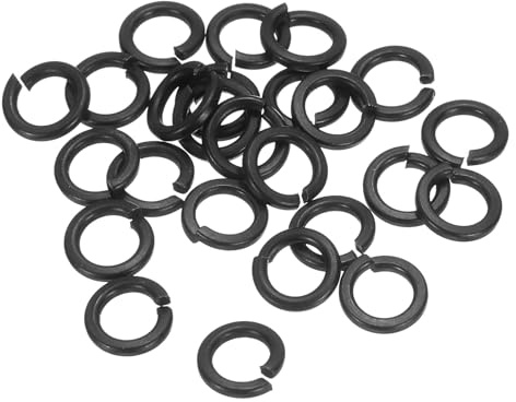 QUARKZMAN Rondelle Grower, M4 304 Acier Inoxydable Rondelle Frein 25pcs, Noir