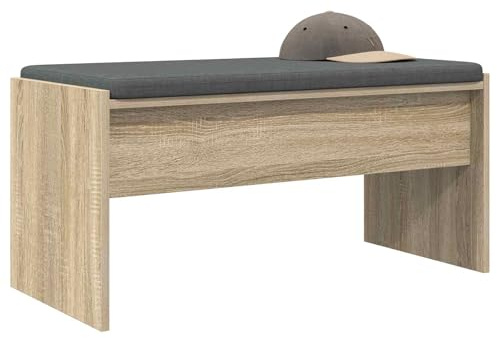 vidaXL Flurbank mit Kissen Sonoma-Eiche 83 x 38 x 40 cm
