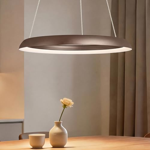 doporro LED Pendelleuchte Luvina04,mit App & Fernbedienung,60cm,Kaffee | 60cm,Dimmbare,3000–6000K,CRI≥95,höhenverstellbar,Esstisch & Wohnraum