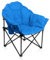 ALPHA CAMP Übergroßer Campingstuhl Faltbar Angelstuhl Gepolstert Campingsessel XXL Moonchair Klappstuhl bis 150KG mit Tragetasche und Getränkehaltern für Outdoor und Indoor,Blau