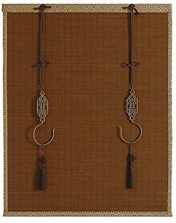 Bambusrollo Brauner Bambus-Rollo Im Japanischen Stil Mit Haken, Rollläden Für Fenster/Türen/Terrassen-Sonnenschutz, (größe : 135x225cm)