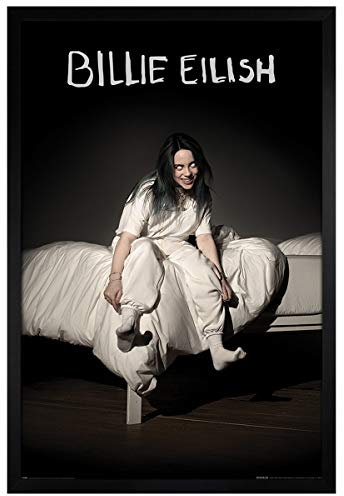 Billie Eilish Wooden Framed When We All Fall Asleep Where Do We Go Poster