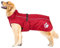 MOREZI Hundejacke Mantel, Winddicht wasserdicht, mit reflektierenden Streifen und einstellbarem Kordelzug, Wolleinlage, warm und bequem-Rot-S