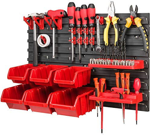Système de rangement 576 x 390 mm, étagère murale, bacs de stockage à ouverture frontale, à 6 boîtes