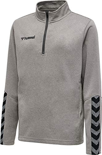 hummel Jungen Sweatshirt Hmlauthentic Kids Half Zip Sweatshirt, Grey Melange, 152, 204928-2006-152