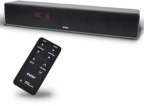 ZVOX Dialogue Clarifying Sound Bar with Patented Hearing Technology - TV Sound Bar with Twelve Levels of Voice Boost - Home Theater Audio TV Speakers Soundbar - AccuVoice TV Soundbar - AV157 Titanium