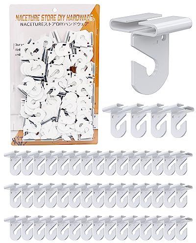 NACETURE Drop Deckenhaken zum Aufhängen - Deckendekorationen Deckenaufhänger auf Tropfen hängende Deckenfliesen Haken Deckenclips (50)