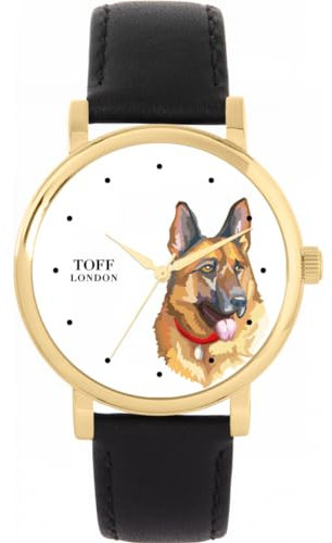 Toff London Deutscher Schäferhund-Kopf-Hundeuhr