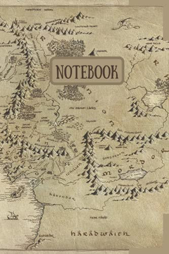 Middle Earth Map Notebook / Paperback [ 120 pages / Unlined / 6x9 inch / Cream Colour ]: 15x22 cm Unlined Notebook