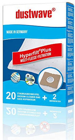 20x dustwave® PREMIUM-Staubsaugerbeutel für Dirt Devil - M 2012-5 / Extradickes Vlies für Allergiker - Markenstaubfiltertüten MicrofiltPlus® Made in Germany + 2 Microfilter