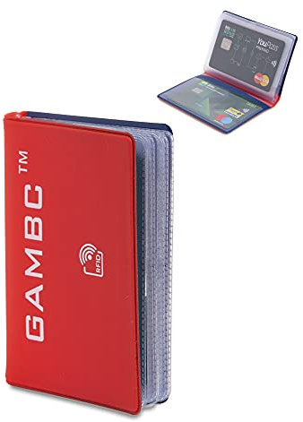 GAMBC Porte-Cartes de crédit pour Homme blindé RFID Porte-Cartes pour Homme - Anti-vol à l'étalage - Protection des Cartes de crédit sans Contact - Portefeuille RFID en Plastique Semi-Rigide - 8 Slot