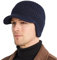 YAMEE Herren Wintermütze Strickcap Wintercap Damen Strickmütze Beanie mit Schirm Kappe,Schirmmütze mit Ohrenklappen Herren Ohrenschutz