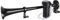 Rupse Klaxon Camion 12V 450mm Chrome Zinc Trompette Camion Air Horn avec Compresseur pour tous les Véhicules Lorrys Trains Bateaux Voitures Camions (Noir)