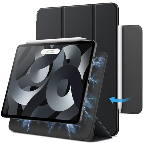 JETech Magnetisch Hülle für iPad Air 11 Zoll M3/M2 (2025/2024), iPad Air 5/4 (10,9-Zoll, Modell 2022/2020, 5./4. Generation), iPad Pro 11 (2018), Magnetisch Befestigung, Schlank Case (Schwarz)