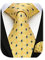 HISDERN Corbata a cuadros para hombre con pañuelo tejido clásico para hombre corbata amarilla y juego de pañuelo de bolsillo
