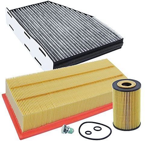 BESTPRICE ATP Inspektionspaket Filterset mit 1x Ölfilter, 1x Luftfilter, 1x | Kompatibel mit: AUDI A3, A3 Cabriolet, A3 Sportback, Q3, TT, TT Roadster, SEAT ALHAMBRA, ALTEA, ALTEA XL, LEON