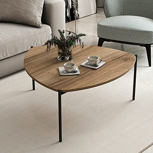[en.casa] Couchtisch Gladsaxe Beistelltisch Wohnzimmertisch Modern Sofatisch Walnuss-Optik