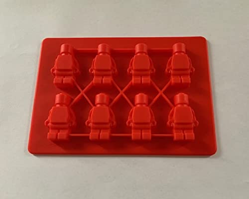 CMJ™ Red Robot Figures Men Silicone Chocolate Mould Ice Cube Wax Melt Sugarcraft UK Seller