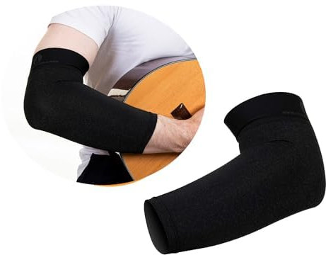 Alba Guitar Beads Kurzarm-Ärmel für Gitarristen, für Klassik, Flamenco, E-Gitarre, Größe S/M, Grau, grau, One size